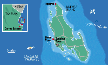 Het eiland Zanzibar.