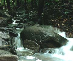Petroglyphen = rotsgraveringen.