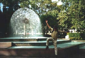 De fontein in het centrum van Kings Cross.