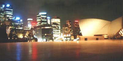 De skyline van Sydney.