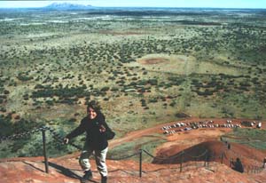 De beklimming van Ayers Rock.