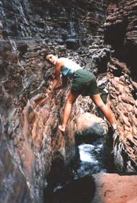 Kathleen in de Hancock Gorge.