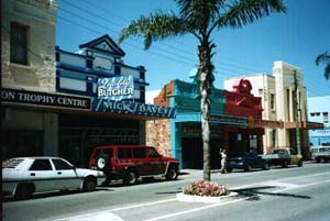 Kleurrijke huizen in Geraldton.