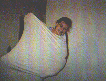Kathleen at home ....... not sure what she's doing..... She's such a HAM!