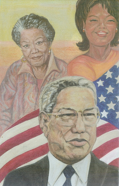 Detail from second section of an oil painting, 'Past, Present, and Future', (2004), by Kathryn Bentley