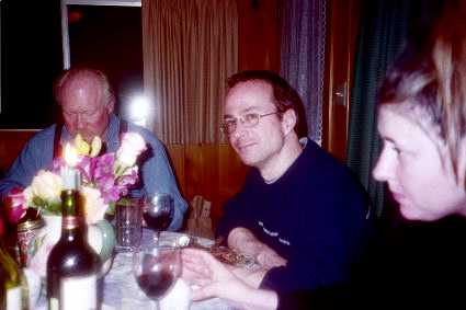 (James: is this ever going to be over? Do we eat until dawn? Laurie: I'm so tired I could fall asleep in my plate..)