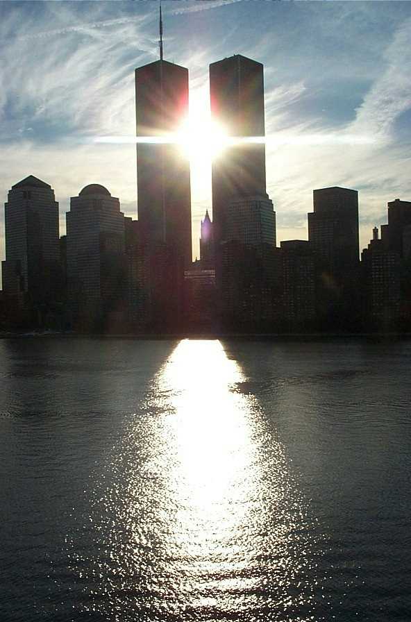 Sunset between the towers
