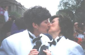 Kathy and Sara's Wedding Kiss