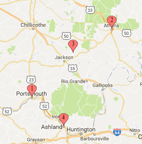 Map of Pasta Amore Locations