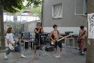 I Rusty Boys al loro ultimo concerto prima dello scioglimento:Delbo,Anto(nascosto),Bertu,il Larry ed Eugi