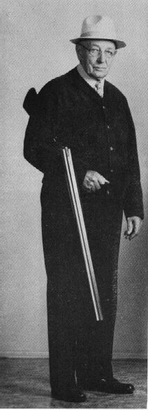 Joesph Kautzky Sr. with one his own self designed shotguns