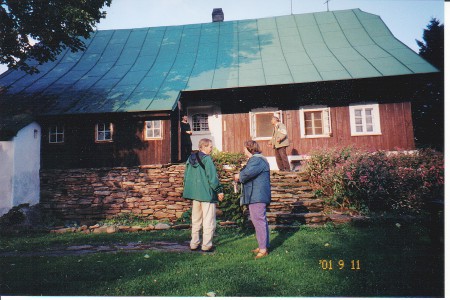 Lady in the door was was the homeowner ( Katja, near porch our guide Vaklav, Barb and Dennis in foreground