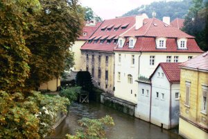 View of buildings on Vlata River by Stephen