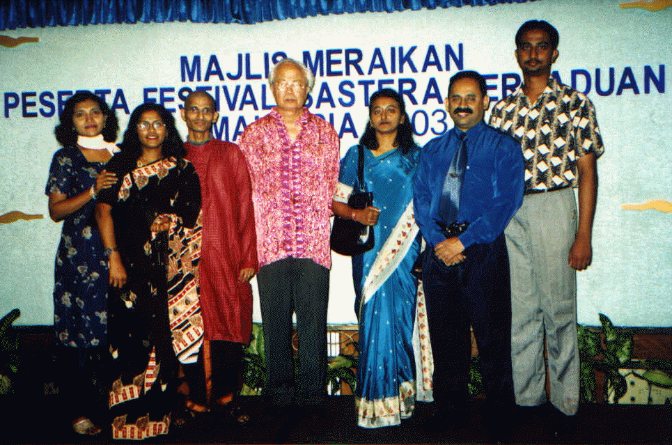 Saroja Theavy Balakrishnan, S.G. Prabhawathy, Uthaya Sankar SB, Tan Sri Ismail Hussein, V. Vijayaletchumy, Dr. Krishanan Maniam, Siddharthan
