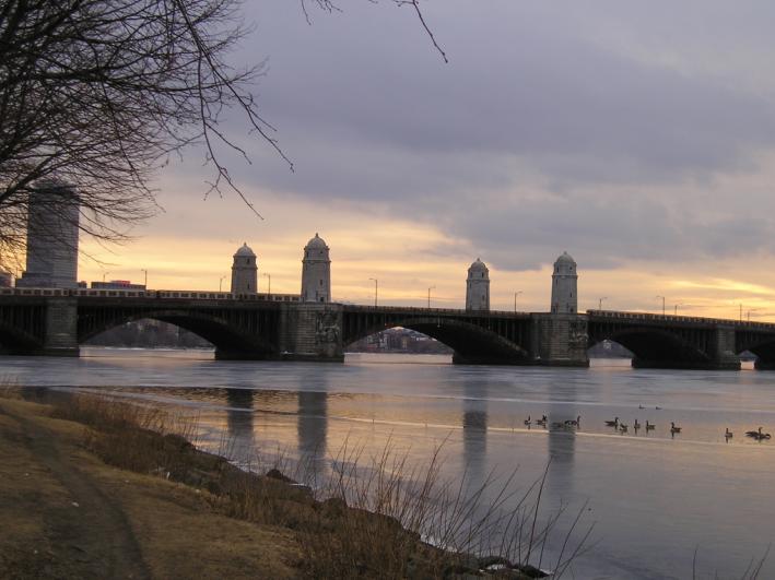 THe charles river. Half iced.