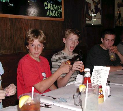 Andrew and Christain Enjoying a good Beer (of root)