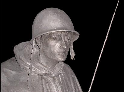 Marine at the Korean War Memorial
