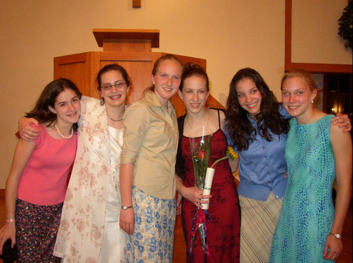 Janna, Katie, Emily, Hannah, Kate and Courtney at graduation...