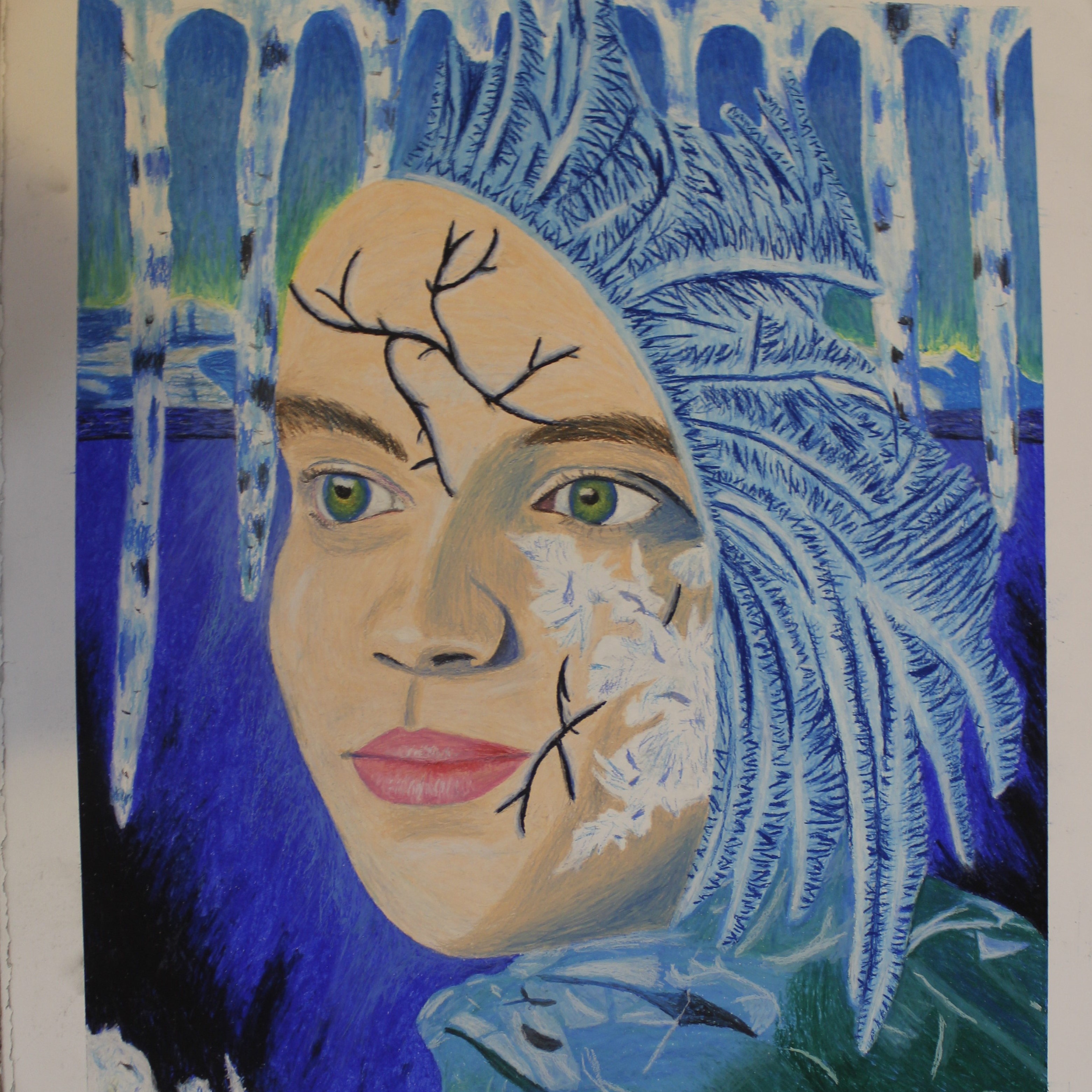 oil pastel self portrait