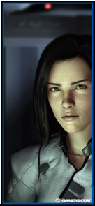 Aki is computer generated.  Not a real person.  Look closer - click for larger image.