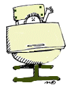 shy Jonah at desk