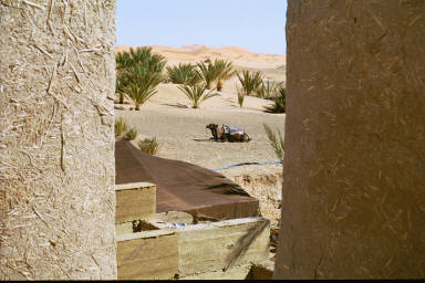 View from the terrace of the auberge in Merzouga