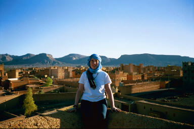 Me on the terrace of the Kasbah Baha overlooking Nkob