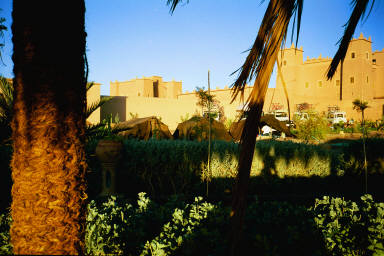 Bedouin tents where the biking tour slept at Kasbah Baha