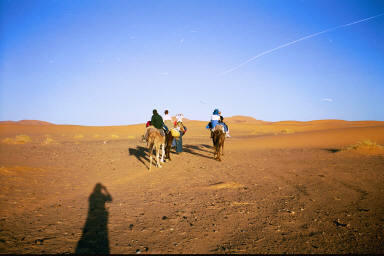 Riding in the sand dunes from Merzouga to Erg Chebbi