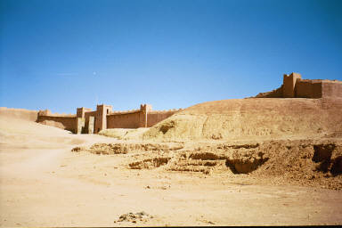 Wall and doorway at Ait Ben Haddou used by Hollywood