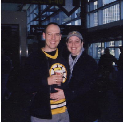 Jennifer and Dean seeing me off in Edmonton, Oct 2003