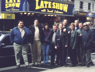 Piano Technology class of '98, George Brown College, in front of the Ed Sullivan Theatre in New York, March 1998
