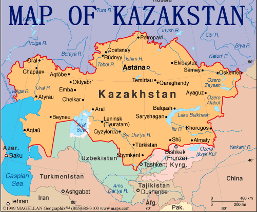 Map of Kazakhstan (Kazakstan) Astana, Almaty, Oskemen, Semey, Aqtobe,Qaragany, Turkistan, Shymkent Aral Turkistan Turkestan Turk Atyrau Aktau Balkhash Qostanay El Turan Alty Alash Atilla