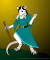 April Lavos - female rat anthro, in color.