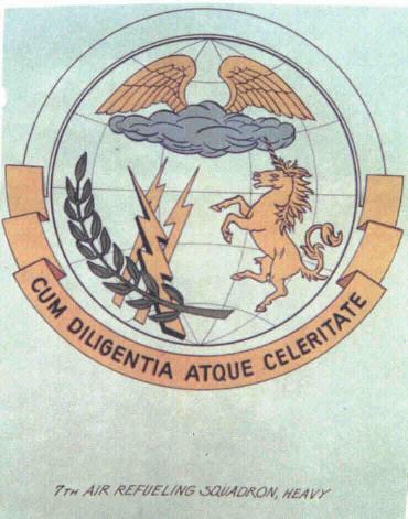Original 7th AREFS patch submission to the Air Force. The motto was With Diligence and Swiftness.