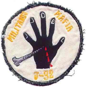 919th AREFS morale patch from Roger Newsome's J-32 crew made in Vietnam. Their crew was always getting screwed. This is KC-135A era.
