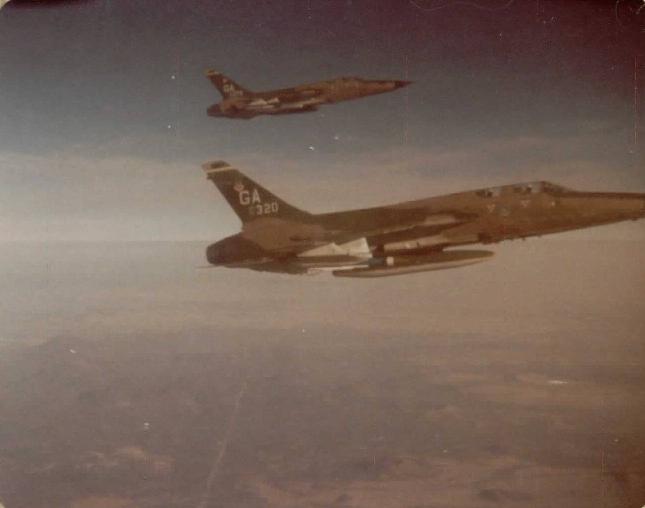 924th AREFS KC-135A about to refuel a 93rd Bomb Wing B-52G in the later 70's.