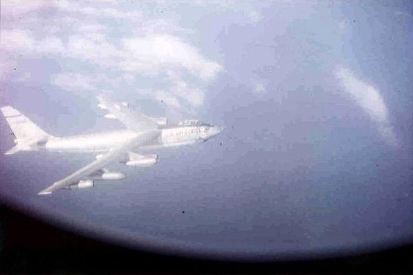B-47 departing after gassing up.