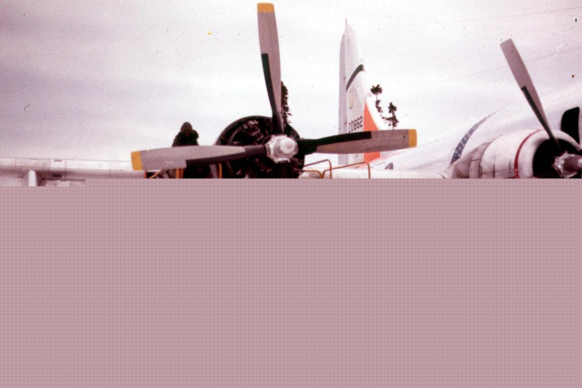 301st AREFS KC-97G 52-0862 undergoing maintenance on #4 engine at Goose Bay in 1962.