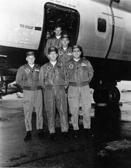 91st ARS flight crew wearing 376th Bombardment Wing patches.