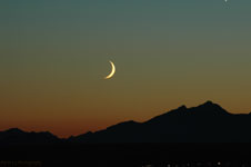 Moon over Olympic Mountains