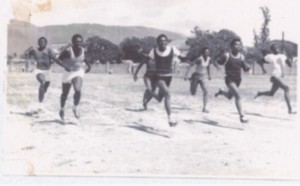 L-R David Henry, Zeff Henry, McDonald, 'Ratty' Dryden, Andrew Carter, 'Bloomy' Bloomfield, Mikey Campbell