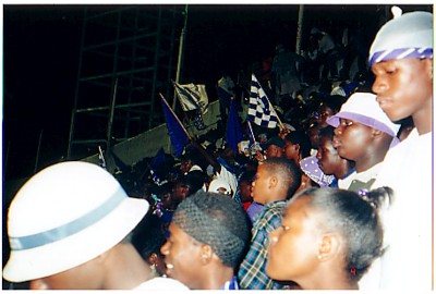 Supporters in their usual location
