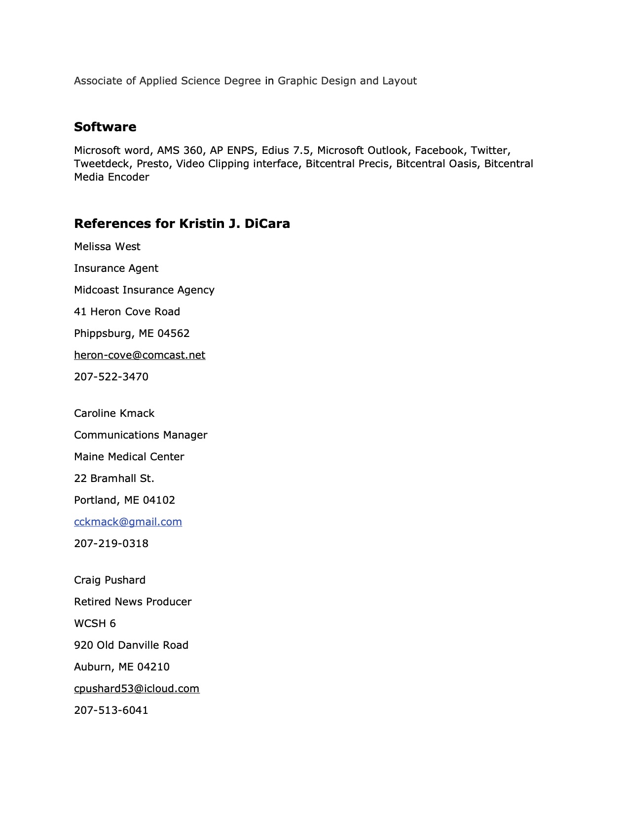 Kristin DiCara resume