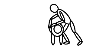 Although it looks like Bob is breakfalling over a sheep it is in fact a representation of a person kneeling