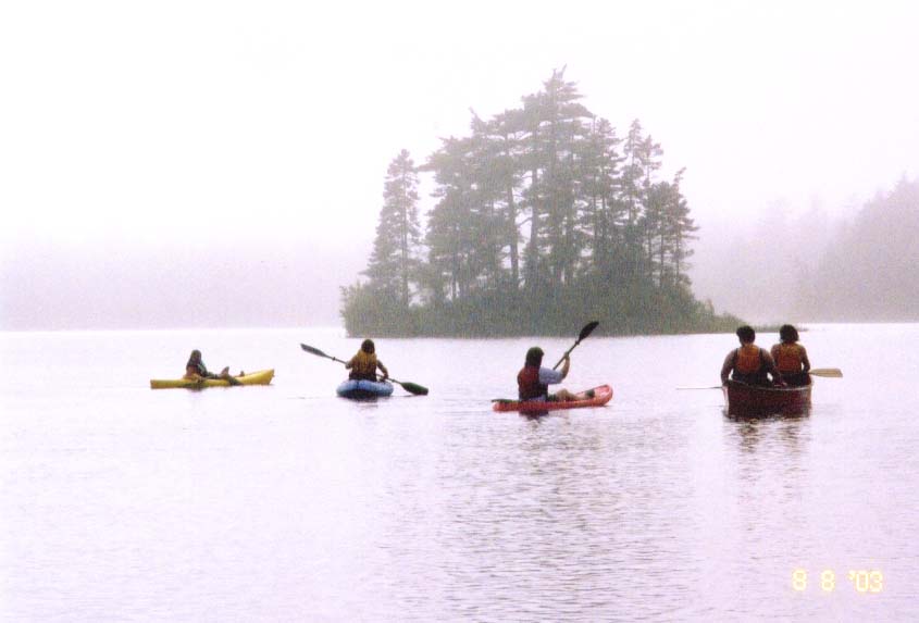 kayaking in the fog