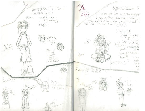umm... a couple pages of my best work from my sketch book ^^! -kei