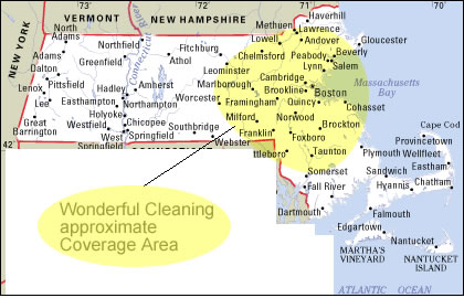 Wonderful Cleaning approximate Coverage Area