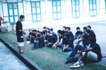 The newbies listening intently to a speech by Cheng Eng