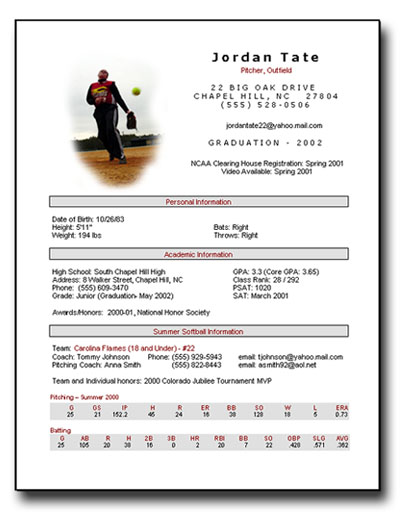 Custom Sports Resume